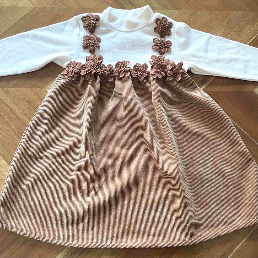 apres les cours(アプレレクール)の【apres les cours】お花モチーフドッキングワンピース 80cm キッズ/ベビー/マタニティのベビー服(~85cm)(ワンピース)の商品写真