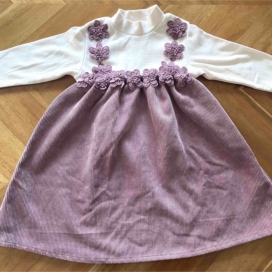 apres les cours(アプレレクール)の【apres les cours】お花モチーフドッキングワンピース 80cm キッズ/ベビー/マタニティのベビー服(~85cm)(ワンピース)の商品写真