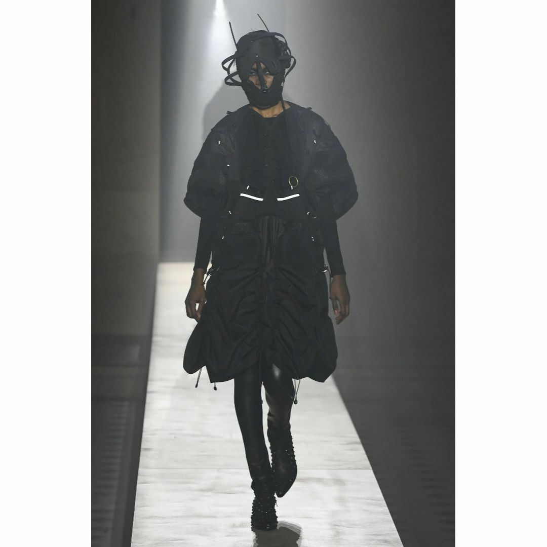 23AW JUNYA WATANABE シャーリング パラシュート スカート 黒