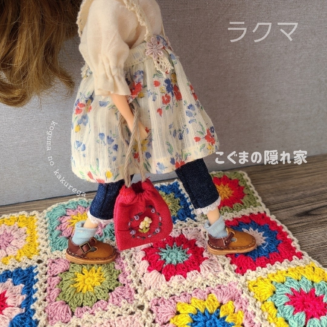 ♡専用♡ネオブライス アウトフィットセット 🌼スカートと刺繍の巾着､ワンピース ハンドメイドのぬいぐるみ/人形(その他)の商品写真