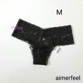 エメフィール(aimer feel)の【未使用】aimerfeel 総レースTバックショーツ／ブラック(ショーツ)