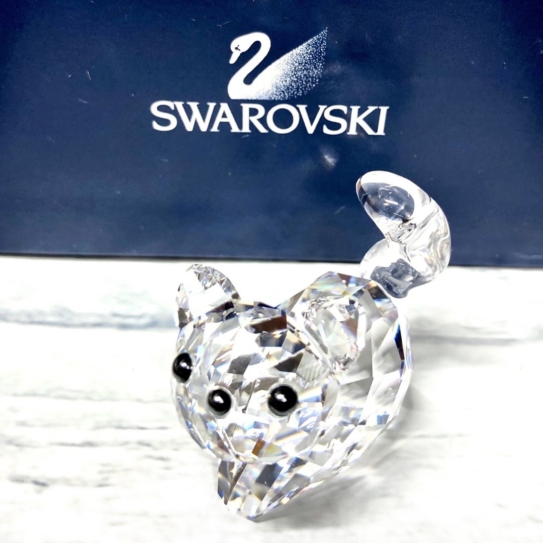 SWAROVSKI(スワロフスキー)の希少 廃盤 SWAROVSKI スワロフスキー 猫 ねこ ネコ 置物 インテリア インテリア/住まい/日用品のインテリア小物(置物)の商品写真