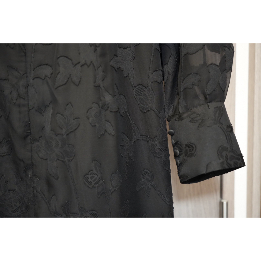 【eaphi】leaf jacquard sheer dress