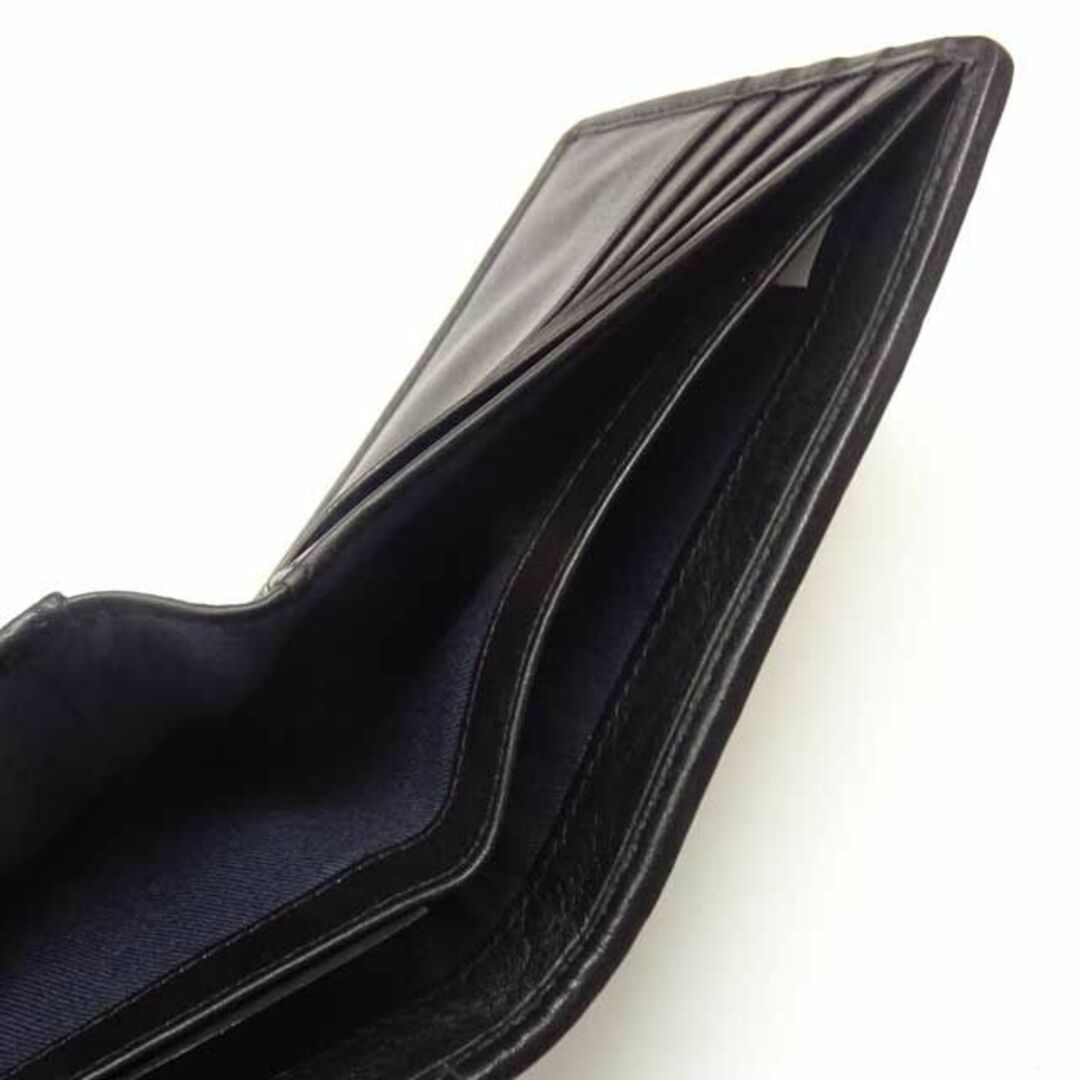 二つ折り財布　ウォレット　本革　牛革　ブロックチェック　チョコ×茶 メンズのファッション小物(折り財布)の商品写真