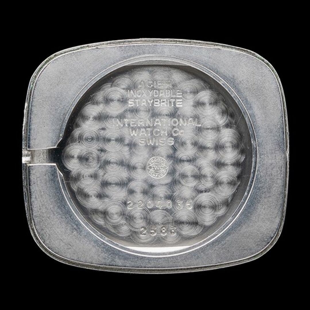 (827) 極美品 ★ IWC 手巻き スクエアケース 日差6秒 絹目文字盤 メンズの時計(腕時計(アナログ))の商品写真