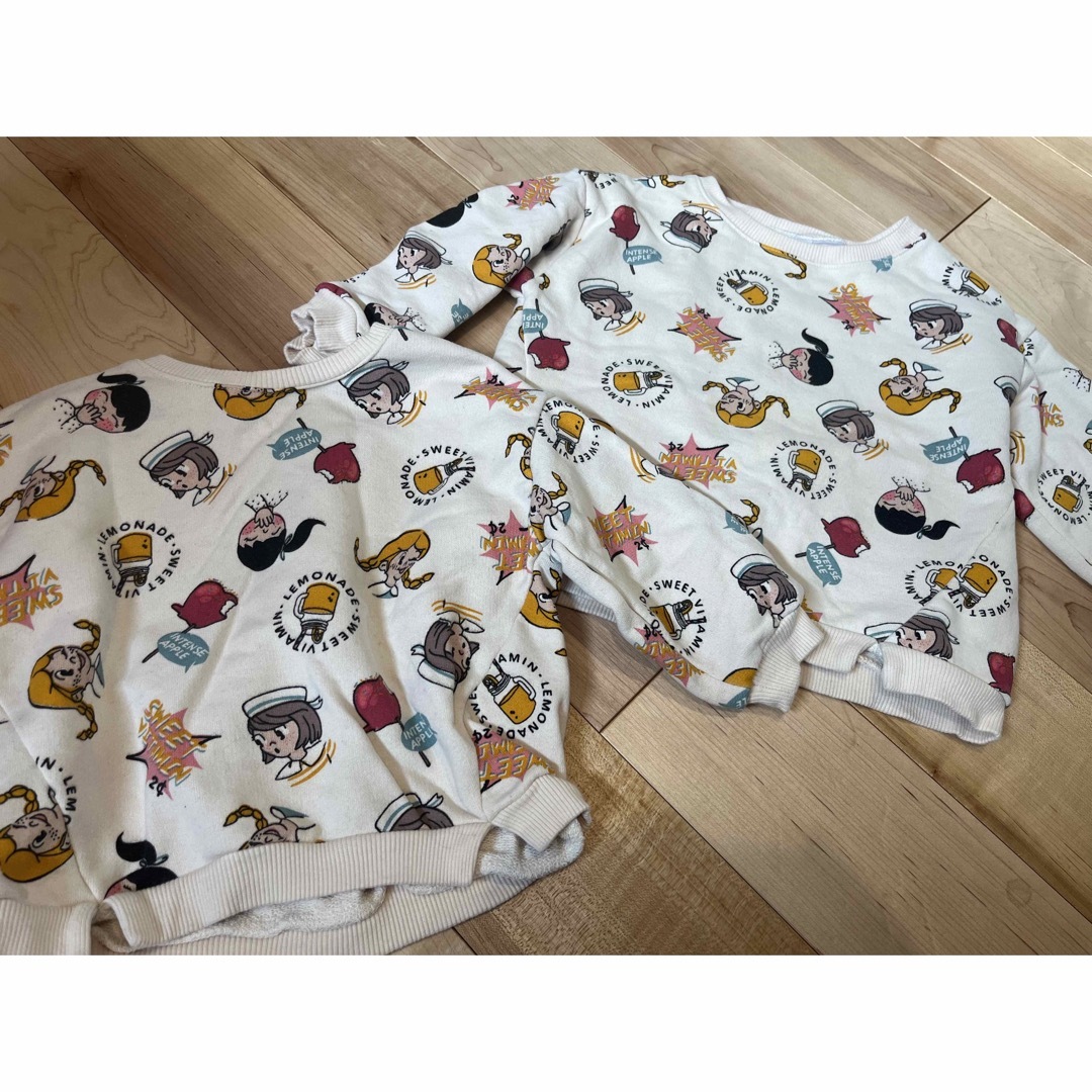 ZARA(ザラ)のお揃い トレーナー 2枚セット キッズ/ベビー/マタニティのキッズ服女の子用(90cm~)(Tシャツ/カットソー)の商品写真