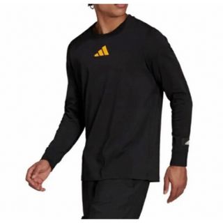 アディダス(adidas)の送料無料 新品 adidas グラフィック 長袖Tシャツ L ブラック(Tシャツ/カットソー(七分/長袖))