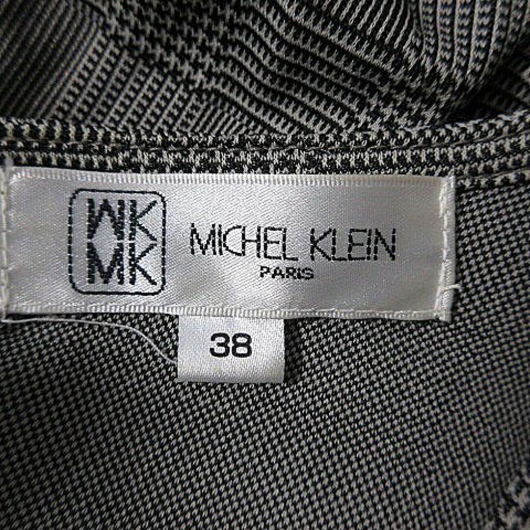 MK MICHEL KLEIN(エムケーミッシェルクラン)のエムケー ミッシェルクラン ワンピース ミモレ丈 五分袖 グレンチェック 黒 レディースのワンピース(ロングワンピース/マキシワンピース)の商品写真