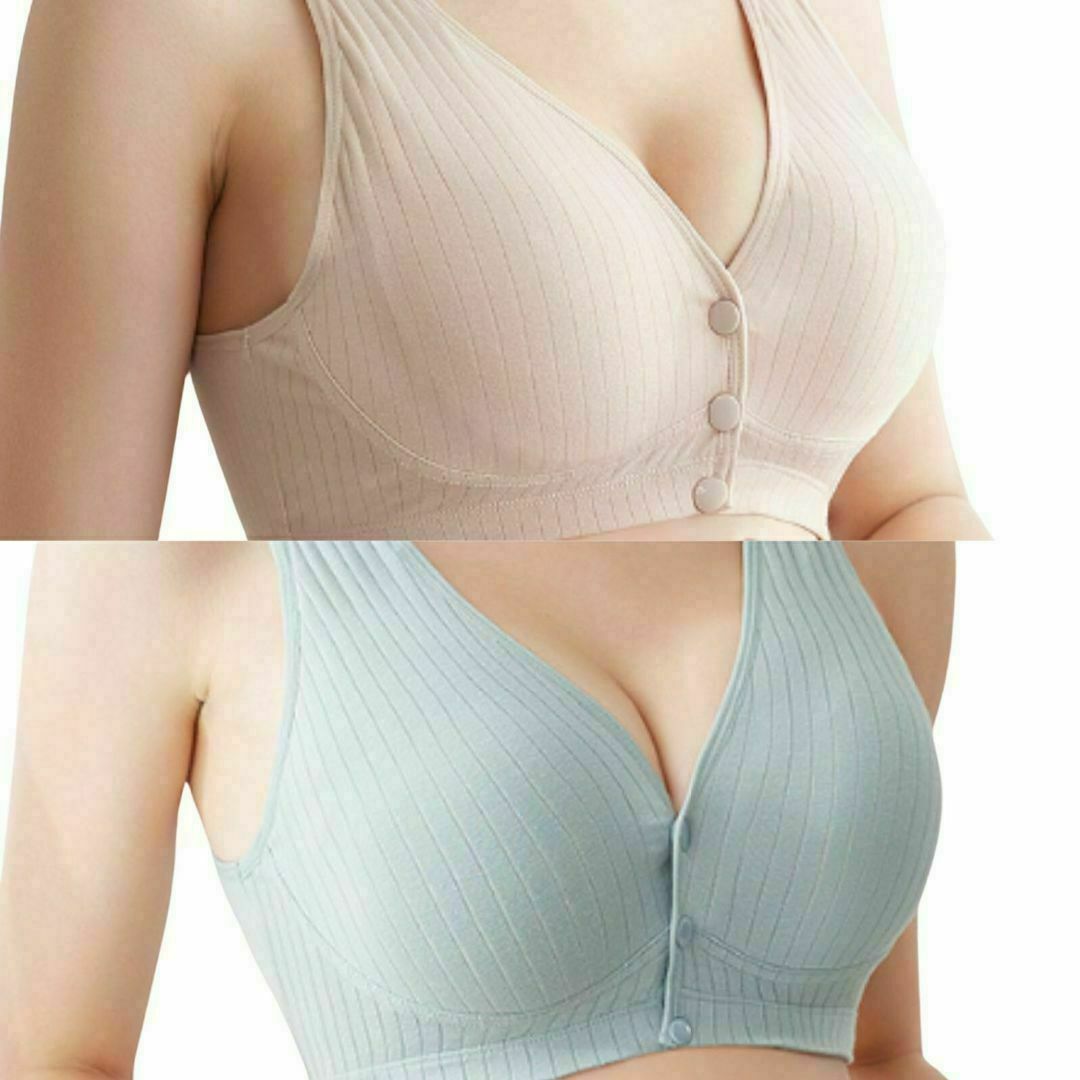 授乳ブラ 2枚セット c056beigre-2maiXL マタニティブラ キッズ/ベビー/マタニティのマタニティ(マタニティ下着)の商品写真