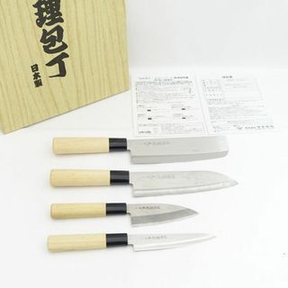 ヤクセル ◆【キッチン】関鍔蔵作 包丁 4本組セット 30046 生活雑貨【中古】 [0220477247](調理道具/製菓道具)