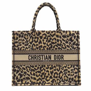 クリスチャンディオール(Christian Dior)のDIOR ディオール ブックトート ミッツァ ラージ レオパード エンブロイダリーキャンバス トートバッグ●レディース ブラック ベージュ M1286ZRHM_M918 50-MA-0221(トートバッグ)