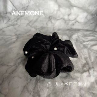 ザラ(ZARA)のAne Mone アネモネ　パール　ベロア生地　シュシュ　ヘアゴム(ヘアゴム/シュシュ)