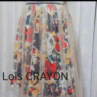 ロイスクレヨン(Lois CRAYON)のロイスクレヨン  ボタニカル チュールスカート(ひざ丈スカート)