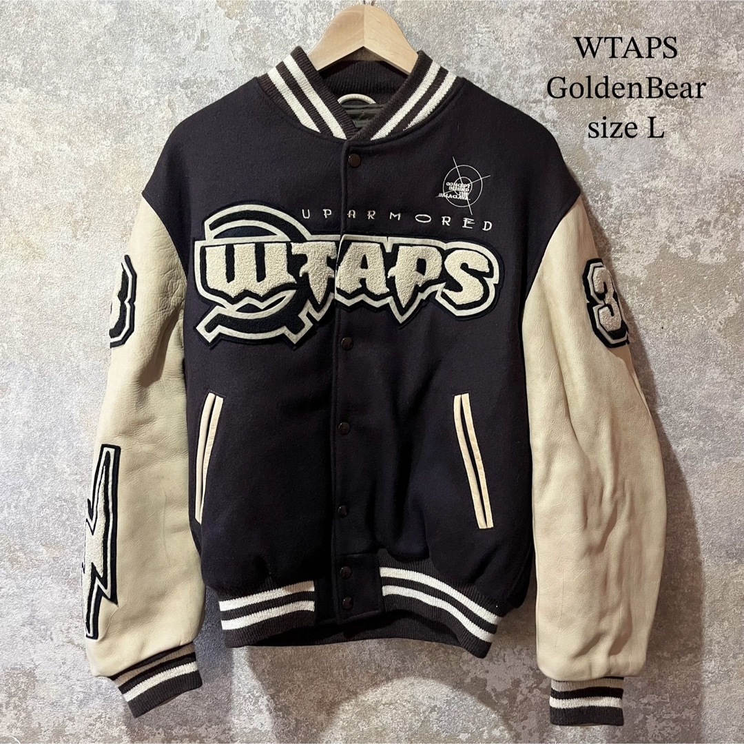 W)taps - WTAPS × Golden Bear 初期 スタジャン 袖レザー ワッペンの