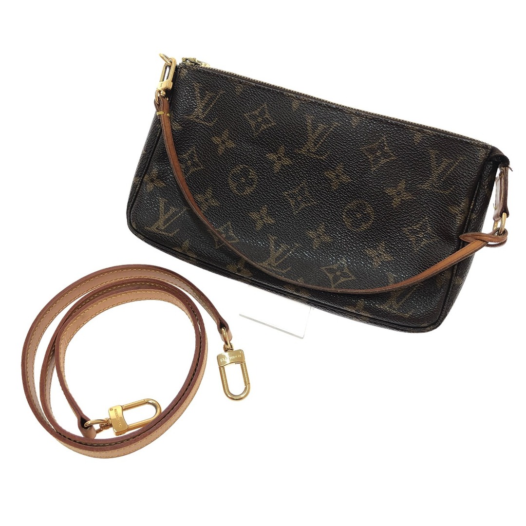 ポーチ□□LOUIS VUITTON ルイヴィトン モノグラム ポシェット・アクセソワール ストラップ付 M51980