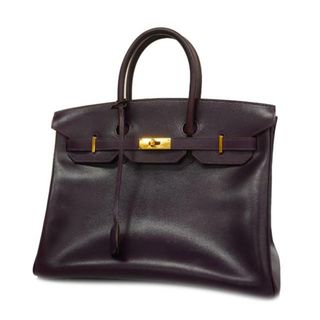 エルメス(Hermes)の【3dc2611】エルメス ハンドバッグ/バーキン35/□G刻印/ボックスカーフ/パープル/ゴールド金具(ハンドバッグ)