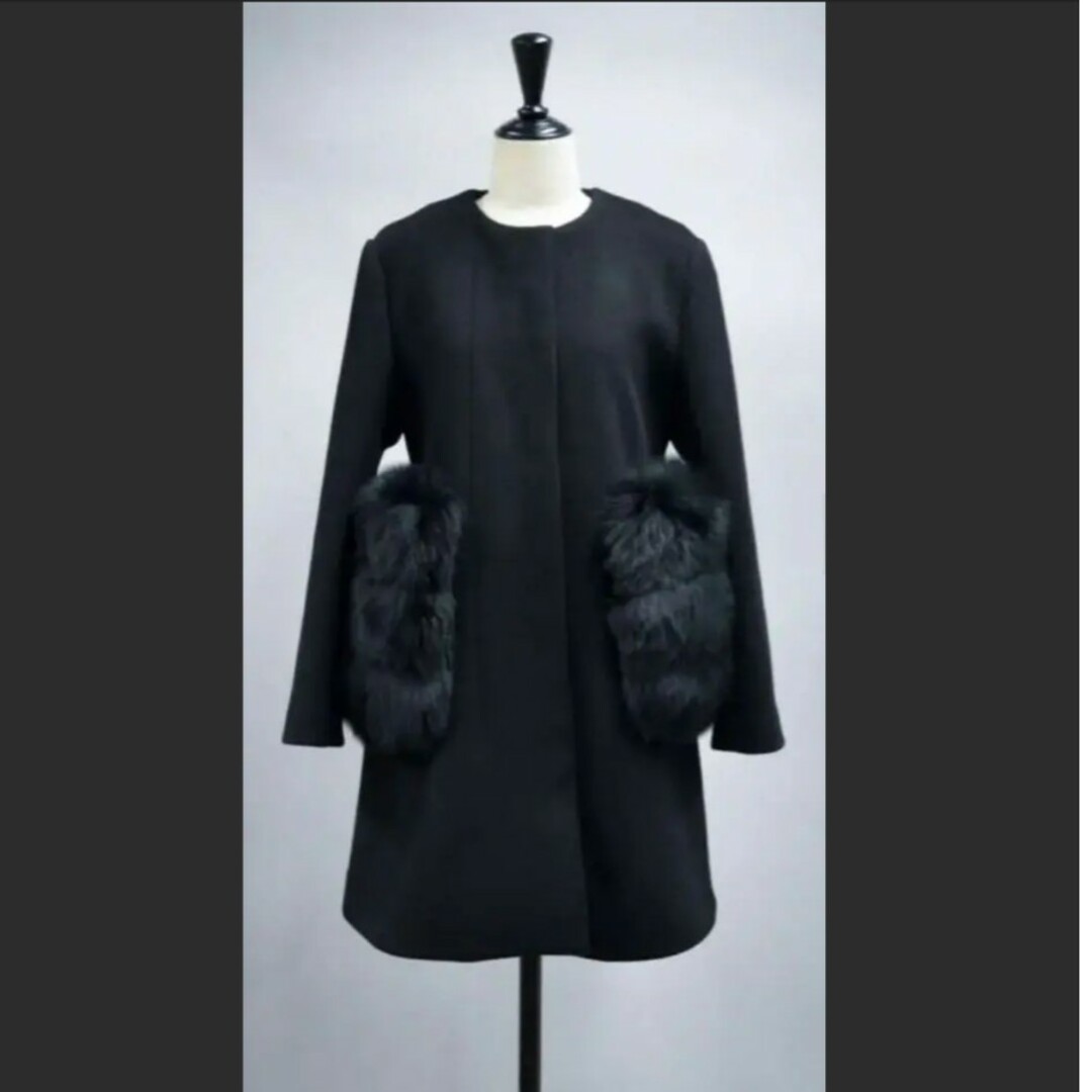 eimy istoire(エイミーイストワール)の【sheller】Ladyラインポケットファーコート レディースのジャケット/アウター(毛皮/ファーコート)の商品写真