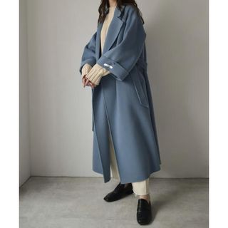 トゥデイフル(TODAYFUL)のcizatto Wool Gown Coat くすみブルー リバー仕立て(ロングコート)