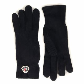 MONCLER - 美品 MONCLER モンクレール サイズ:XL 22AW トリコロール アイコンワッペン ウール ニット グローブ GUANTI TRICOT H20913A00008 A9342 手袋 ハンドウォーマー ネイビー 紺 イタリア製【メンズ】【中古】