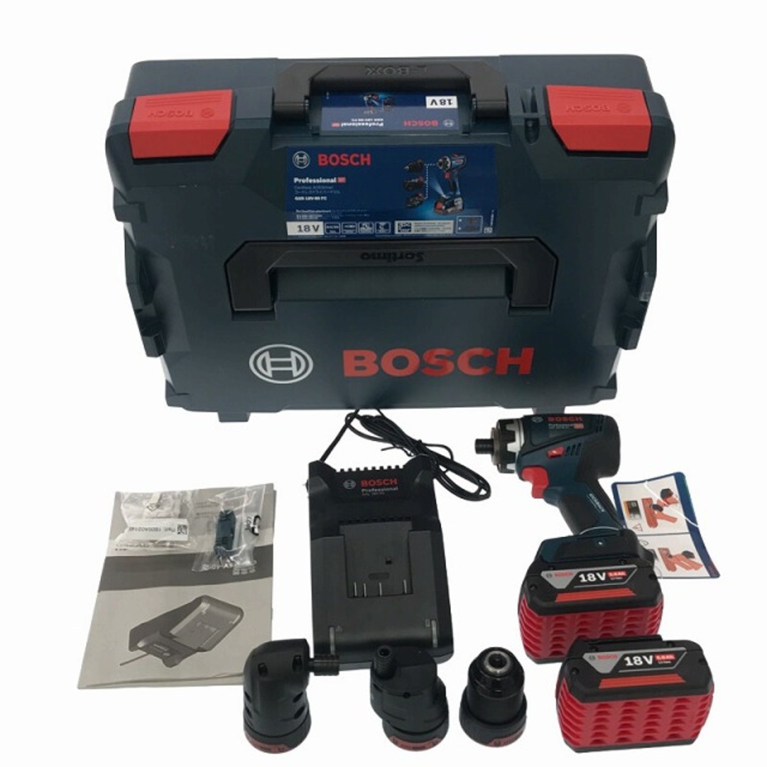 BOSCH(ボッシュ)の☆未使用☆BOSCH ボッシュ 18V コードレスマルチドライバードリル GSR18V-90FC バッテリー2個(5.0Ah) チャック3個 充電器 ケース付 83563 自動車/バイクのバイク(工具)の商品写真