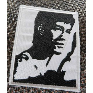 白黒ブルース・リー李小龍BruceLee刺繍ワッペン新品■カンフー　格闘技　映画(各種パーツ)