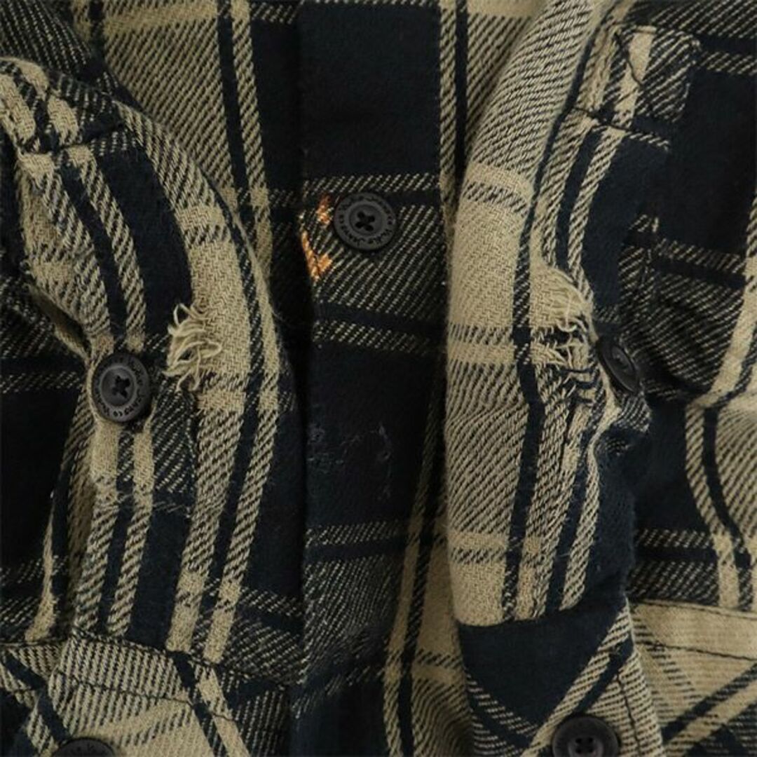 Nudie Jeans(ヌーディジーンズ)のヌーディージーンズ チェック 長袖 コットンシャツ XS ブラック×ベージュ Nudie JeANS メンズ 古着 【231228】 メンズのトップス(シャツ)の商品写真
