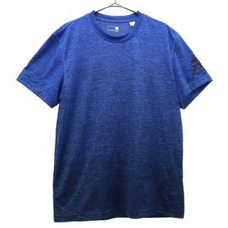 アディダス(adidas)のアディダス 総柄 半袖 Tシャツ L ブルー adidas スポーツ トレーニング ウォームアップ メンズ 古着 【231228】(Tシャツ/カットソー(半袖/袖なし))