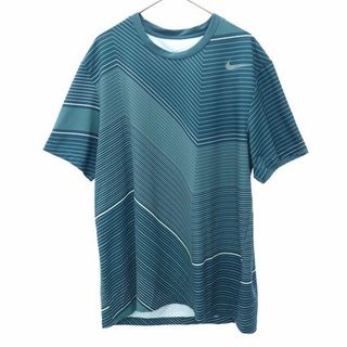 ナイキ(NIKE)のナイキ 総柄 トレーニング 半袖 ウェア L グリーン系 NIKE Tシャツ スポーツ メンズ 古着 【231228】 メール便可(トレーニング用品)