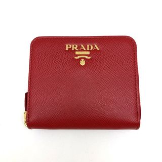 プラダ(PRADA)のPRADA プラダ 二つ折り財布 1ML036 レッド ゴールド金具 サフィアーノ(財布)