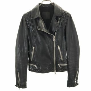 オールセインツ(All Saints)のオールセインツ 羊革 レザー ダブルライダースジャケット 34 ブラック ALLSAINTS レディース 古着 【231228】(ライダースジャケット)