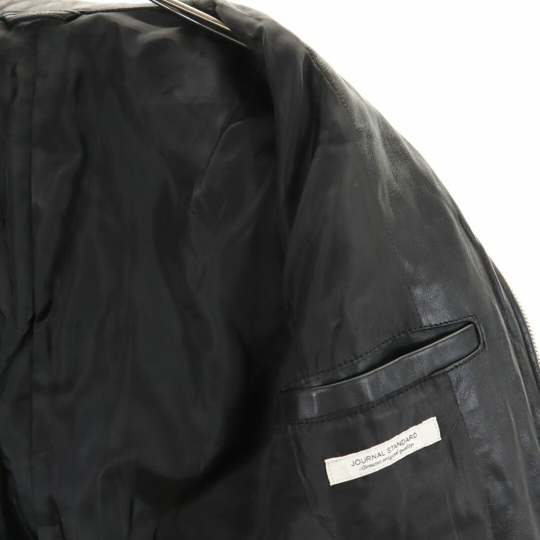 JOURNAL STANDARD(ジャーナルスタンダード)のジャーナルスタンダード シープスキン シングルライダースジャケット S ブラック JOURNAL STANDARD メンズ 古着 【231228】 メンズのジャケット/アウター(ライダースジャケット)の商品写真