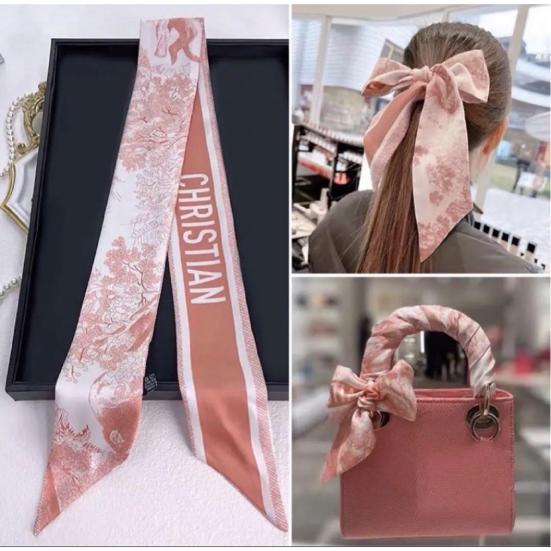 大人気！レディース スカーフミッツァ カラー ピンク 新品未使用 レディースのファッション小物(バンダナ/スカーフ)の商品写真