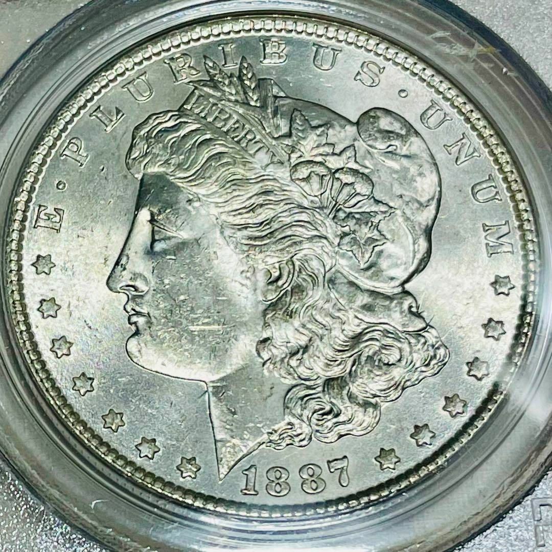 1887 アメリカ モルガンダラー銀貨MS63 ＄1 オールドグリーンホルダー約381㎜コイン重量