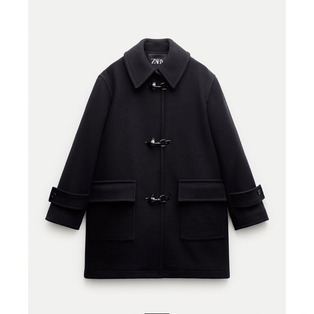 ZARA(ザラ)のZW COLLECTION MANTECO ウールブレンド コート トグルボタン レディースのジャケット/アウター(ロングコート)の商品写真