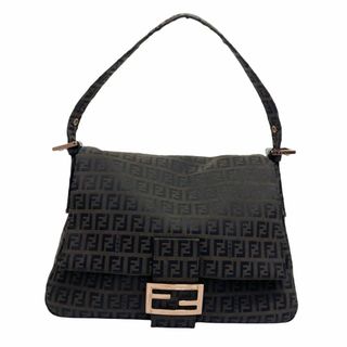 フェンディ(FENDI)の【限定価格】FENDI フェンディ ショルダーバッグ ズッキーノ マンマバケット ワンショルダー Mamma Bucket 鞄 かばん 8BR001 キャンバス  レザー   ブラウン 茶 ブラック 黒 ガンメタル金具 レディース【中古品】(ショルダーバッグ)