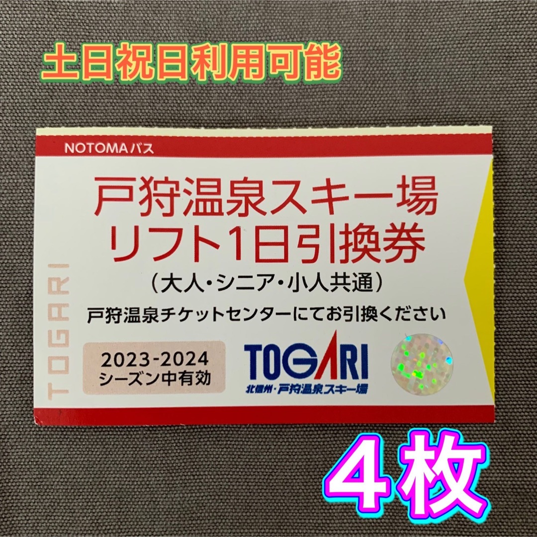 鷲ヶ岳スキー場 1日リフト引換券 おまけ付き - スキー場