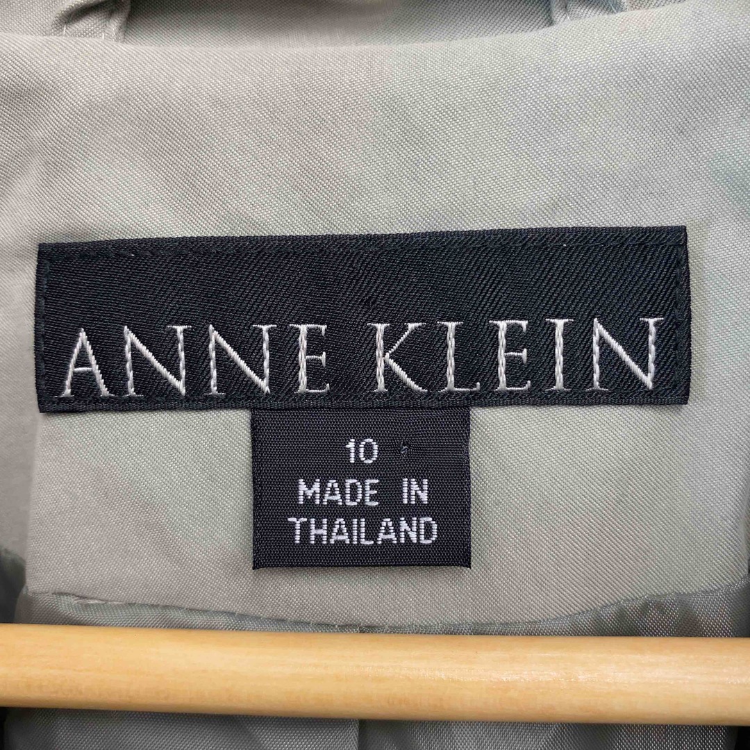 ANNE KLEIN(アンクライン)のANNE KLEIN アンクライン レディース  ロングコート　ステンカラー　グリーン レディースのジャケット/アウター(ロングコート)の商品写真