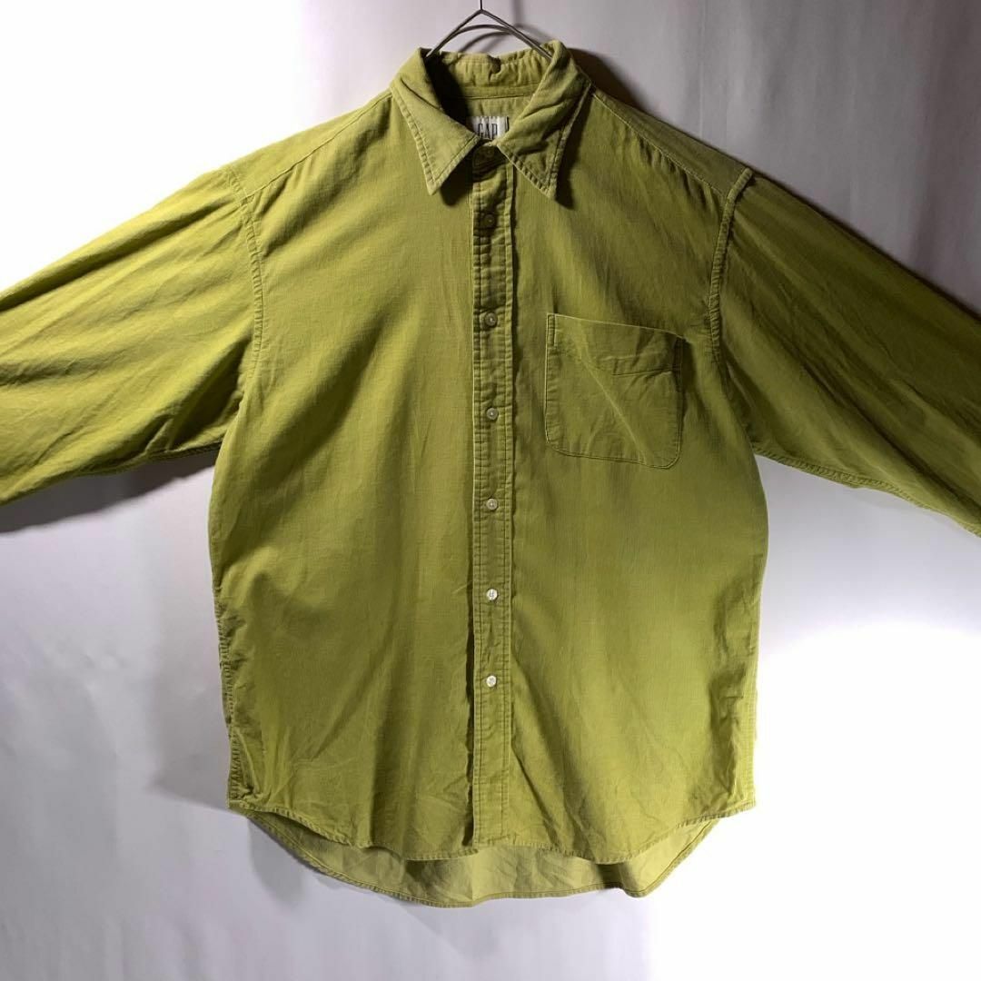 GAP(ギャップ)の80s 90s OLD GAP コーデュロイシャツ 無地 黄色 からし色 M メンズのトップス(シャツ)の商品写真