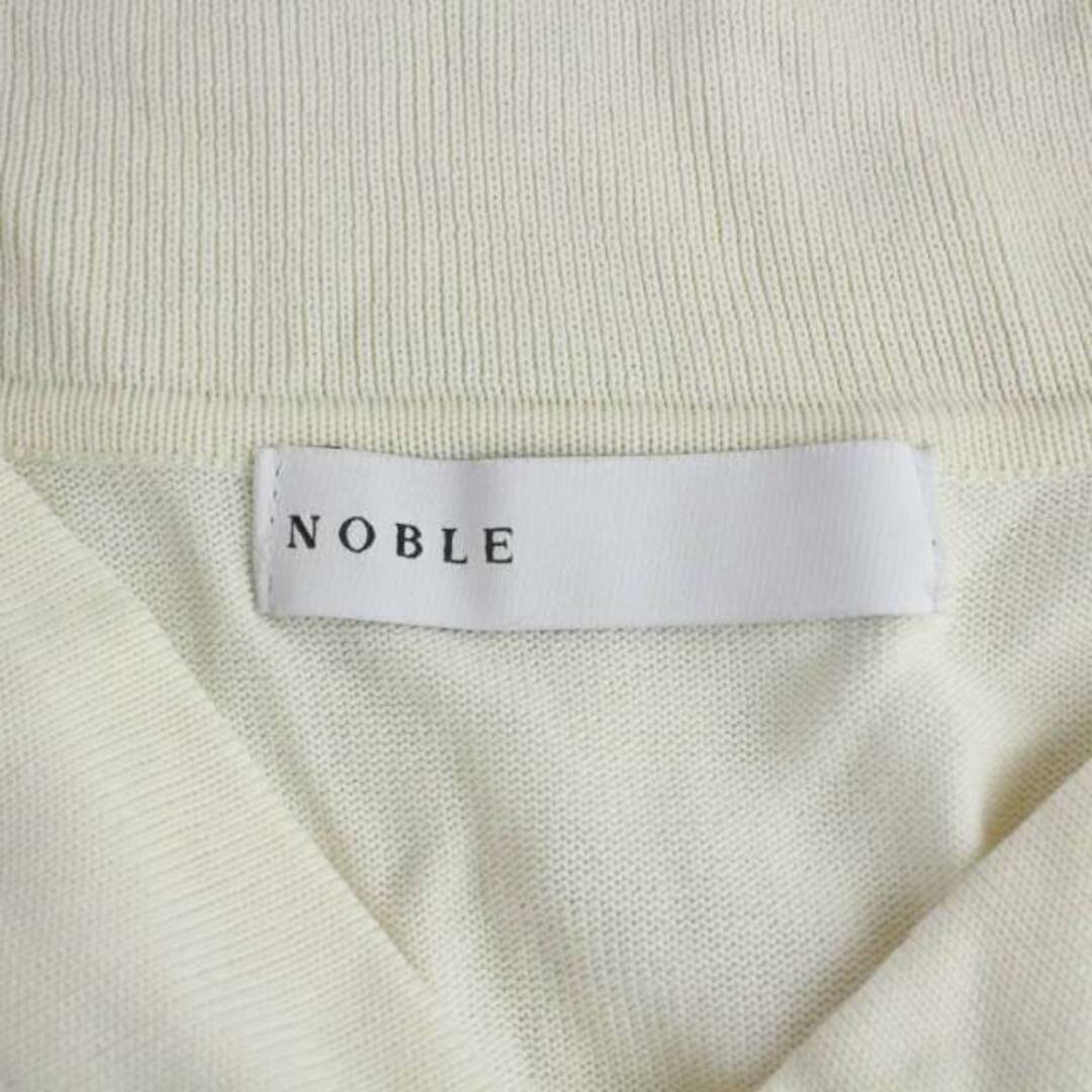 Noble(ノーブル)のノーブル 22AW ビスコース混16Gポロニット カットソー 長袖 F 白 レディースのトップス(ニット/セーター)の商品写真