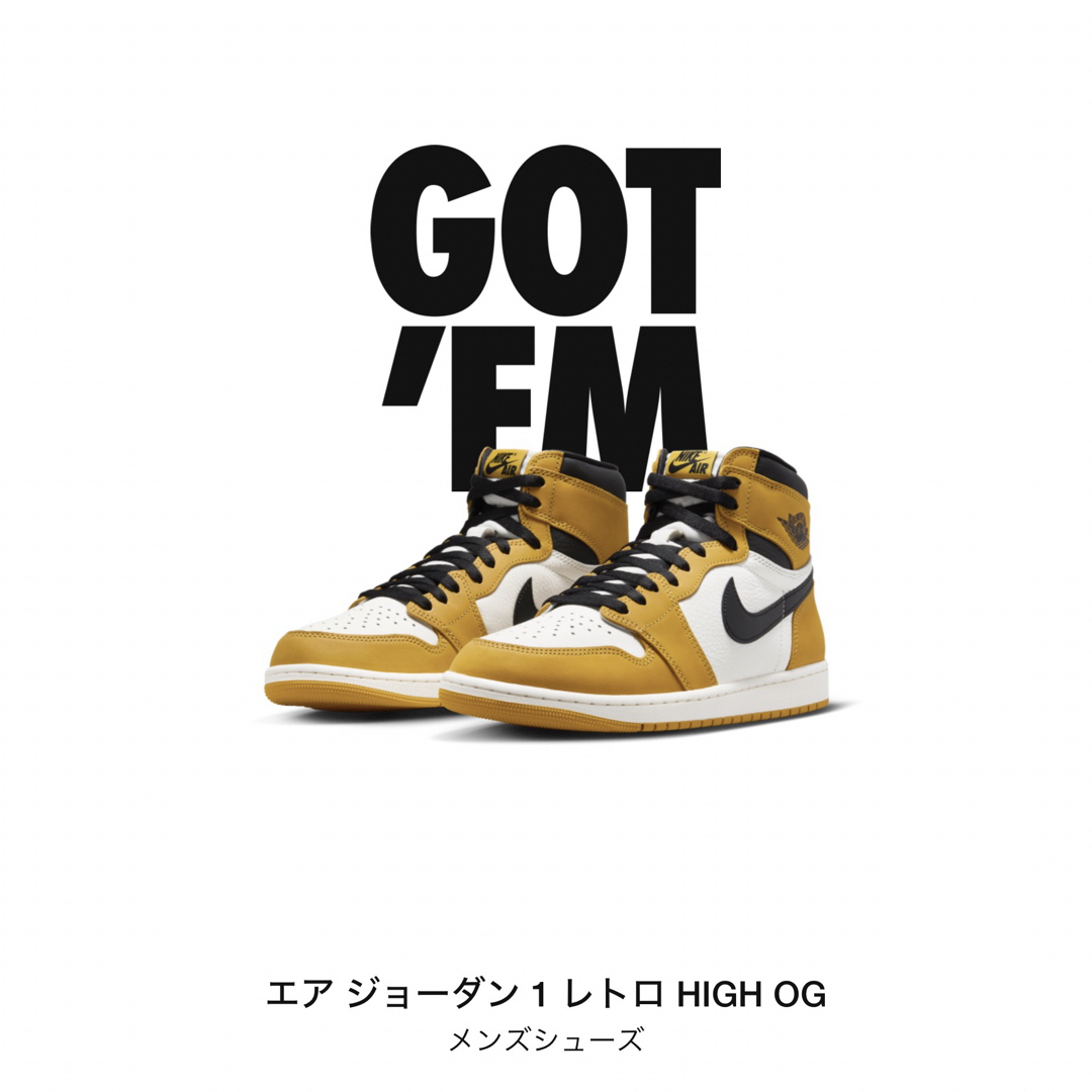 Jordan Brand（NIKE）(ジョーダン)のNIKE AIR JORDAN 1 RETRO "Yellow Ochre" メンズの靴/シューズ(スニーカー)の商品写真