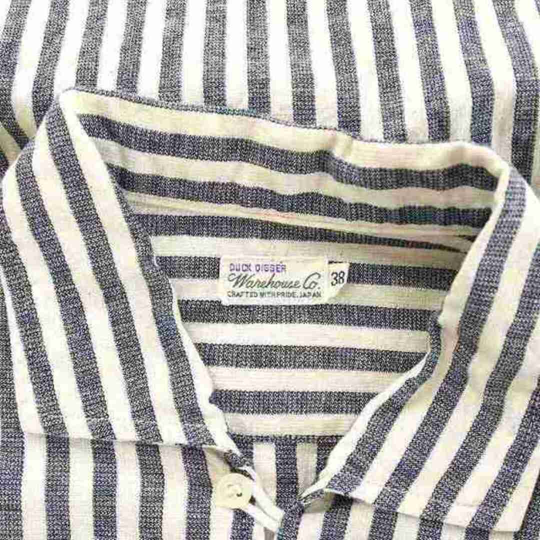 WAREHOUSE(ウエアハウス)のWAREHOUSE DUCK DIGGER ワークシャツ 半袖 38 M 紺 白 メンズのトップス(シャツ)の商品写真