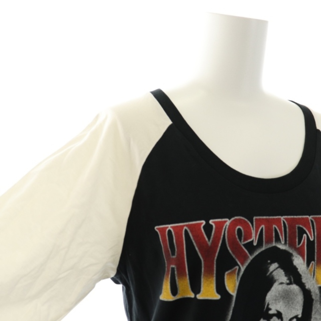 HYSTERIC GLAMOUR(ヒステリックグラマー)のヒステリックグラマー ボーントゥルーズ Tシャツ 七分袖 ラグランスリーブ 黒 レディースのトップス(その他)の商品写真