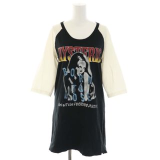 ヒステリックグラマー(HYSTERIC GLAMOUR)のヒステリックグラマー ボーントゥルーズ Tシャツ 七分袖 ラグランスリーブ 黒(その他)