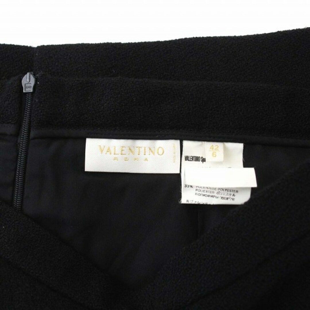 VALENTINO(ヴァレンティノ)のヴァレンティノ タイトスカート ひざ丈 ウール 42 6 M 黒 ブラック レディースのスカート(ひざ丈スカート)の商品写真