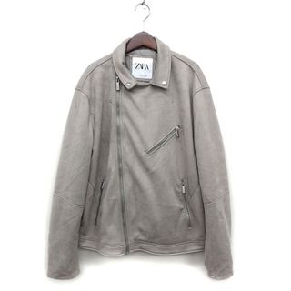 ザラ(ZARA)のザラ ZARA スエードライク ライダース ジャケット アウター 無地 XL(ライダースジャケット)