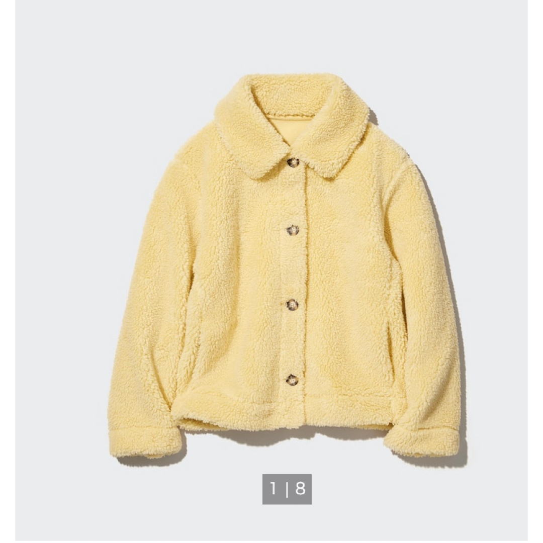 UNIQLO(ユニクロ)のUNIQLO ボアフリースジャケット　3XL YELLOW イエロー　新品未開封 レディースのジャケット/アウター(ブルゾン)の商品写真