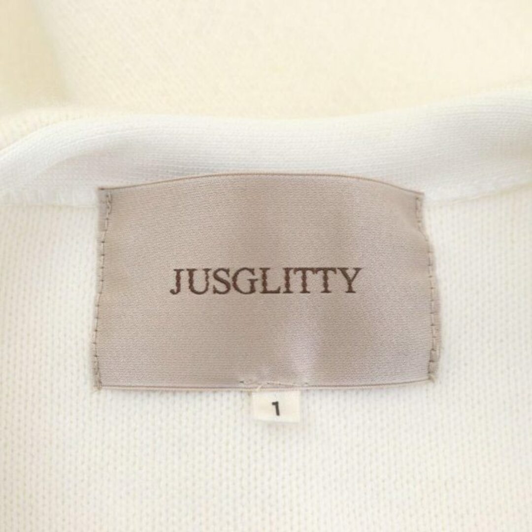 JUSGLITTY(ジャスグリッティー)のジャスグリッティー 22AW スフレニットカーディガン 長袖 1 白 ホワイト レディースのトップス(カーディガン)の商品写真