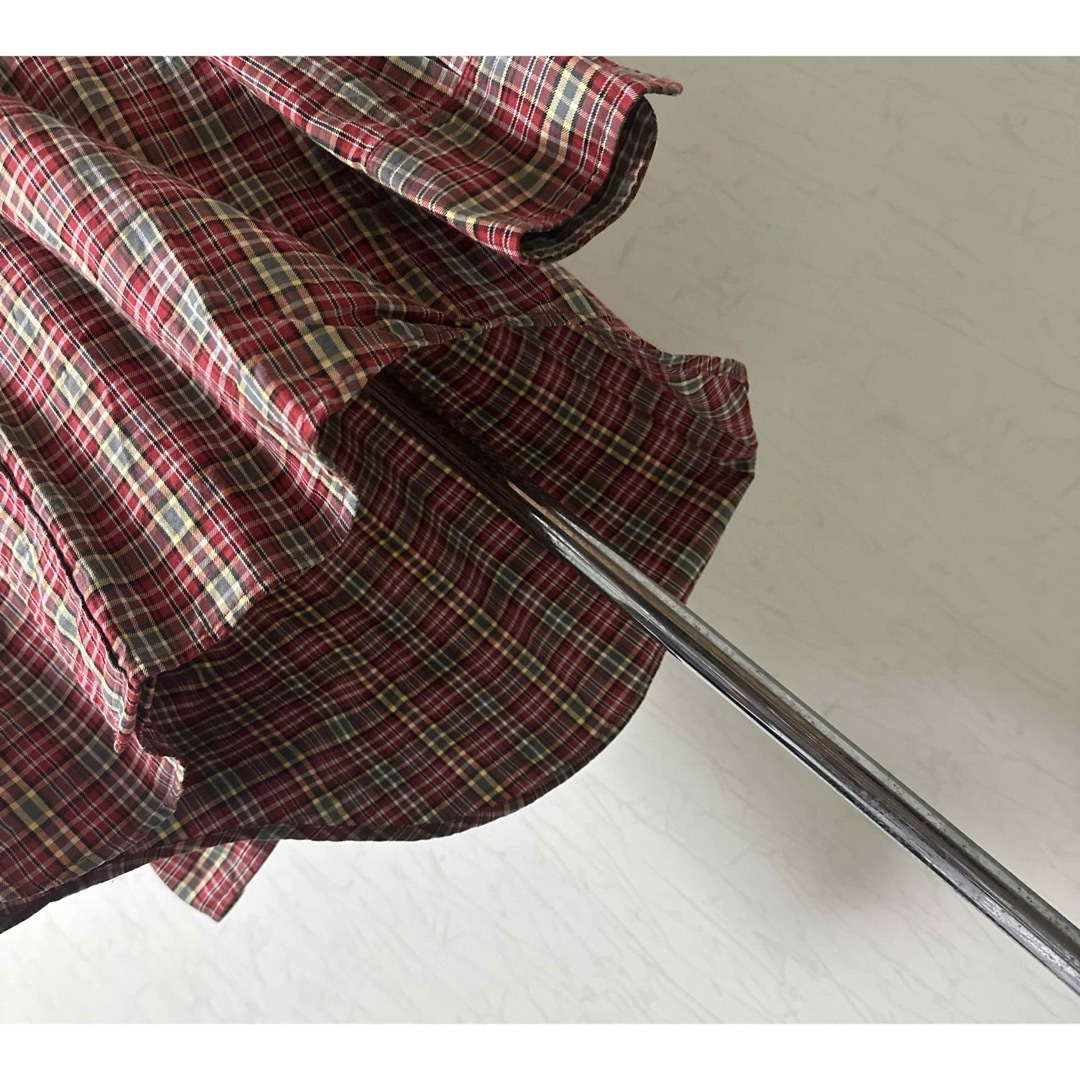 REGAL(リーガル)のREGAL 赤　長袖　チェック柄　ダブルボタンシャツ　綿100% メンズのトップス(シャツ)の商品写真