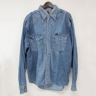 ラングラー(Wrangler)のWrangler ラングラー スナップボタン再構築 ウエスタン デニムシャツ 古着 トップス カジュアル 長袖 AUTHENTIC WESTERN  インディゴ M トップス カジュアルシャツ【メンズ】【中古】(シャツ)