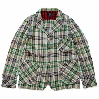 ウールリッチ(WOOLRICH)のイタリア製 Woolrichウールリッチ マドラスチェック 3つボタン コットン テーラードジャケット M★オールド ブレザー ユーロ(テーラードジャケット)